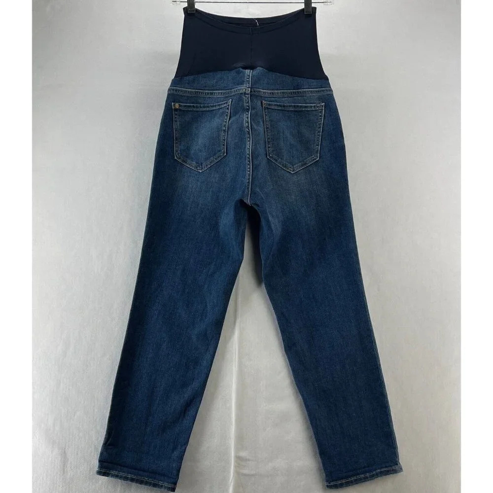 Old Navy Maternity Jeans Women's Size 4 Front Low Panel Skinny Denim Blue - Picture 2 of 9